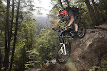 jarna MacKenzie doing a bit of low-flying on Fernhill Loop - roots, roots and more roots!!